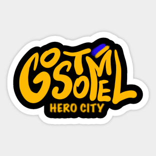 Gostomel. Ukraine hero cities (UHC). Sticker